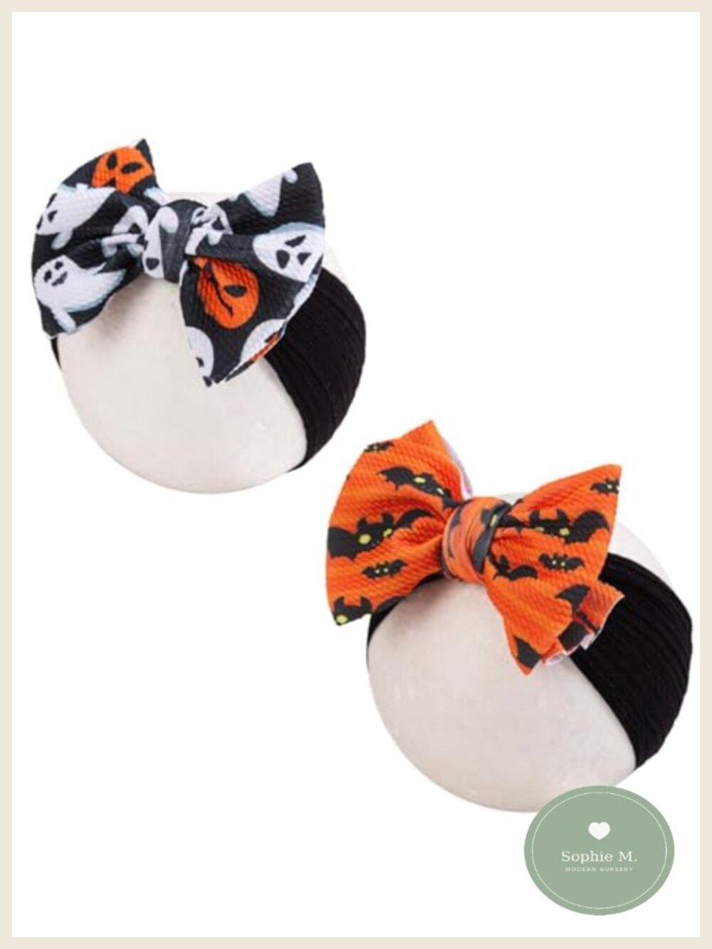 Halloween Baby Girl Bows Pumpkin Headband Elastic Nylon Hairbands for Newborn